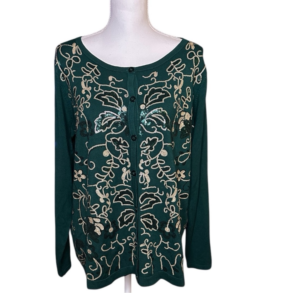 Joan Rivers Sequined Cardigan Sweater
